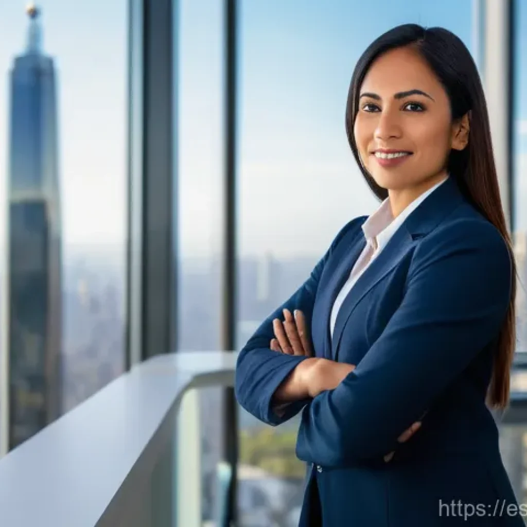 비즈니스 애널리스트 실기 시험 - A confident, professionally dressed business analyst, a woman of Latin American descent in her early...