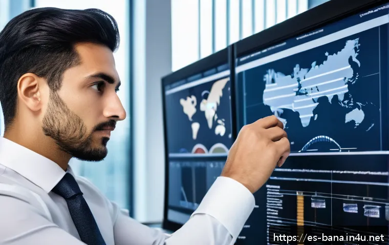 비즈니스 애널리스트 자격시험 대비 - A professional business analyst in a modern office environment, focused and analyzing complex data o...
